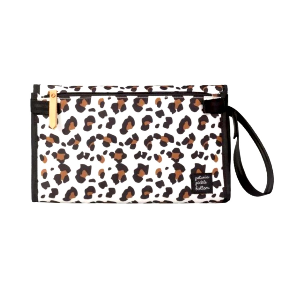Petunia Pickle Bottom Diaper Clutch/Changer and Pacifier Porter, Moon Leopard